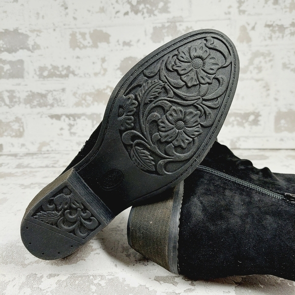 NEW Eurosoft Adeah Ruched Black Suede Leather Elastic Gore Ankle Boots O586 - Picture 9 of 13